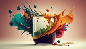 抽象艺术多彩玻璃杯设计图片